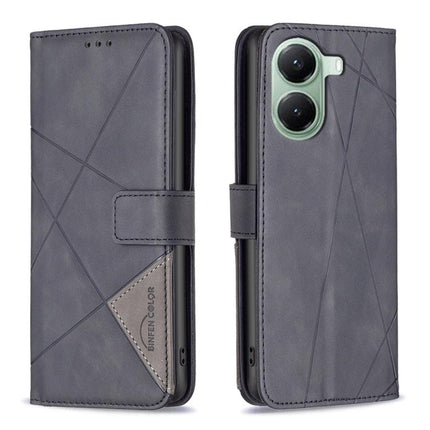 Magnetic Buckle Rhombus Texture Leather Phone Case, For Redmi Turbo 4, For Redmi Note 14 Pro 4G, For Redmi Note 14 4G 163.25mm, For Redmi Note 14 5G