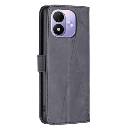Magnetic Buckle Rhombus Texture Leather Phone Case, For Redmi Note 17 4G Global 169.7mm, For Redmi 15C 5G/4G Global 171/Poco C85 4G, For Redmi Note 17 Pro+ 5G Global 163.4mm, For Redmi Note 17 Pro 5G Global 163.5mm
