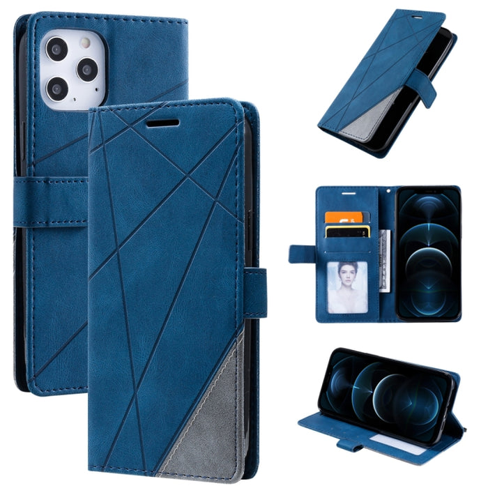 Horizontale Flip-Lederhülle mit Skin Feel Splicing, Halter &amp; Kartenfächern &amp; Geldbörse &amp; Bilderrahmen, für iPhone 12 Pro Max, für iPhone 12 / 12 Pro, für iPhone 12 mini, für iPhone XR, für iPhone XS Max