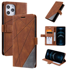 Skin Feel Splicing Horizontal Flip Leather Case with Holder & Card Slots & Wallet & Photo Frame, For iPhone 12 Pro Max, For iPhone 12 / 12 Pro, For iPhone 12 mini, For iPhone XR, For iPhone XS Max