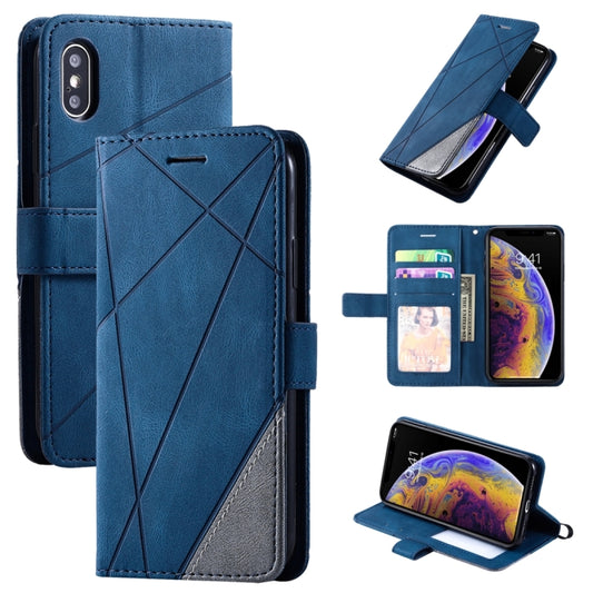 Skin Feel Splicing Horizontal Flip Leather Case with Holder & Card Slots & Wallet & Photo Frame, For iPhone XS Max