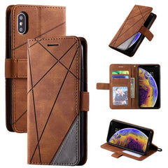 Skin Feel Splicing Horizontal Flip Leather Case with Holder & Card Slots & Wallet & Photo Frame, For iPhone 12 Pro Max, For iPhone 12 / 12 Pro, For iPhone 12 mini, For iPhone XR, For iPhone XS Max