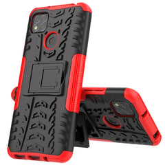 Tire Texture Shockproof TPU + PC Protective Case with Holder, For Xiaomi Redmi 9C, For OPPO Realme C15, For iPhone 12 mini, For Alcatel 3L (2020)