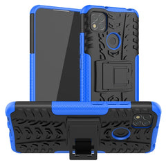 Tire Texture Shockproof TPU + PC Protective Case with Holder, For Xiaomi Redmi 9C, For OPPO Realme C15, For iPhone 12 mini, For Alcatel 3L (2020)