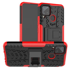 Tire Texture Shockproof TPU + PC Protective Case with Holder, For Xiaomi Redmi 9C, For OPPO Realme C15, For iPhone 12 mini, For Alcatel 3L (2020)