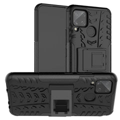 Tire Texture Shockproof TPU + PC Protective Case with Holder, For Xiaomi Redmi 9C, For OPPO Realme C15, For iPhone 12 mini, For Alcatel 3L (2020)