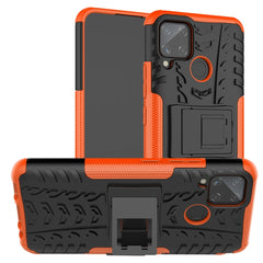 Tire Texture Shockproof TPU + PC Protective Case with Holder, For Xiaomi Redmi 9C, For OPPO Realme C15, For iPhone 12 mini, For Alcatel 3L (2020)