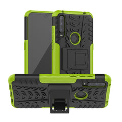 Tire Texture Shockproof TPU + PC Protective Case with Holder, For Xiaomi Redmi 9C, For OPPO Realme C15, For iPhone 12 mini, For Alcatel 3L (2020)