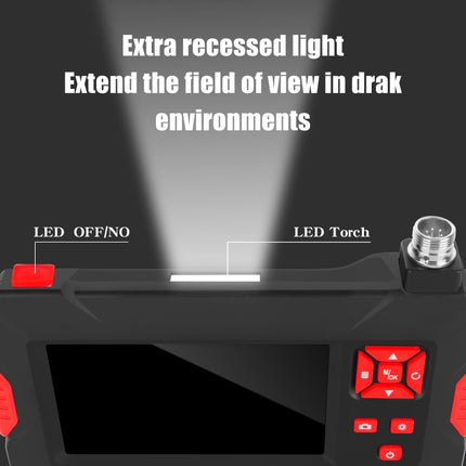 P30 8mm 1080P IP68 Waterproof 4.3 inch Screen Dual Camera Digital Endoscope, 2m Hard Cable, 5m Hard Cable, 10m Hard Cable
