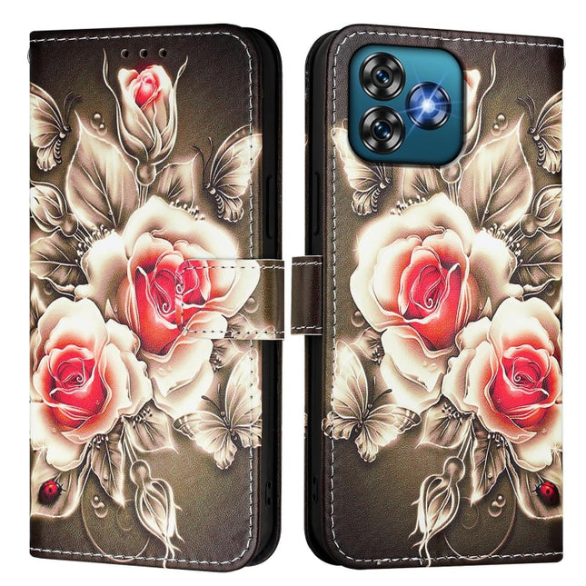 Colored Drawing Pattern Plain Weave Leather Phone Case, For Oukitel C53, For Oukitel C50, For Oukitel C51