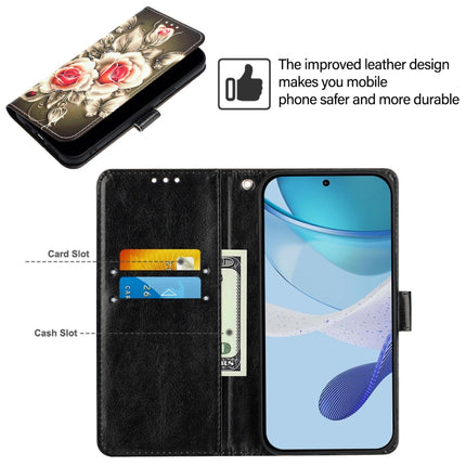 Colored Drawing Pattern Plain Weave Leather Phone Case, For vivo Y28 4G