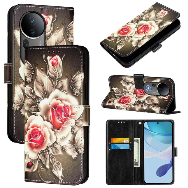 Colored Drawing Pattern Plain Weave Leather Phone Case, For vivo S20 Pro, For vivo S19 Pro, For vivo S19