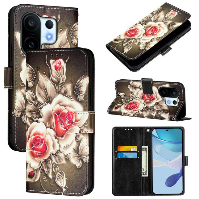 Colored Drawing Pattern Plain Weave Leather Phone Case, For vivo S30 Pro mini, For vivo S30, For vivo S20