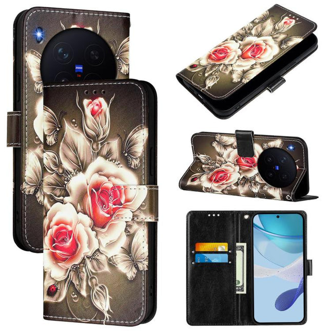 Colored Drawing Pattern Plain Weave Leather Phone Case, For vivo X300, For vivo Y400 5G, For vivo V60 5G