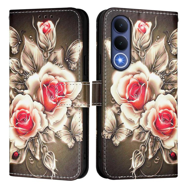 Colored Drawing Pattern Plain Weave Leather Phone Case, For vivo V70 FE 5G, For vivo X300 Ultra, For vivo X300 Pro