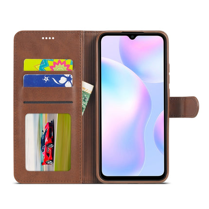 LC.IMEEKE Funda de piel con tapa horizontal con textura de piel de becerro, ranuras para tarjetas y billetera, para Xiaomi Redmi 9A, para iPhone 12 mini, para iPhone 12/12 Pro, para iPhone 12 Pro Max