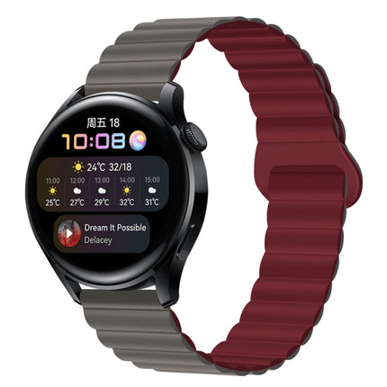 Two Color Magnetic Silicone Watch Band, 22mm