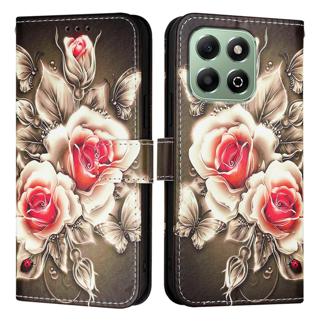 Colored Drawing Pattern Plain Weave Leather Phone Case, For Honor X6b