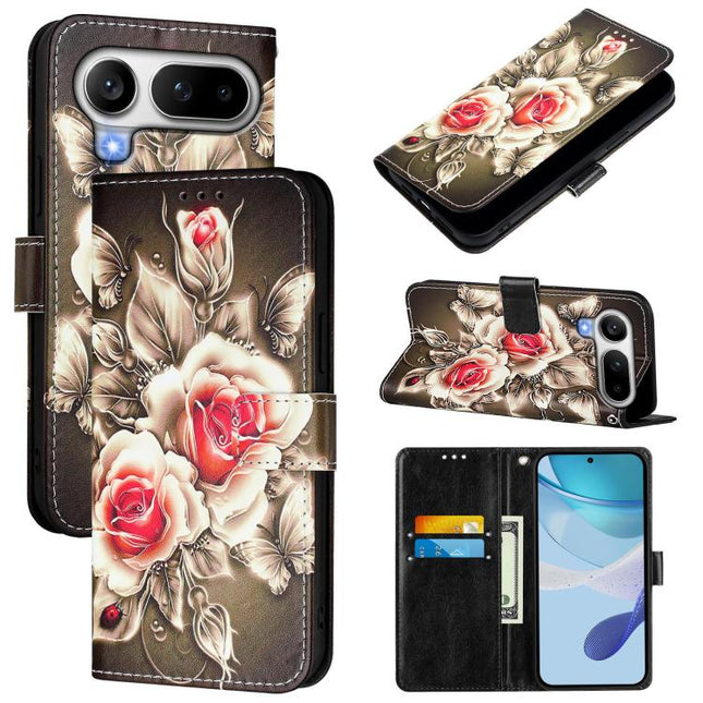 Colored Drawing Pattern Plain Weave Leather Phone Case, For Honor Magic8 Pro Air, For Honor X8d 4G, For Honor Magic8 Pro