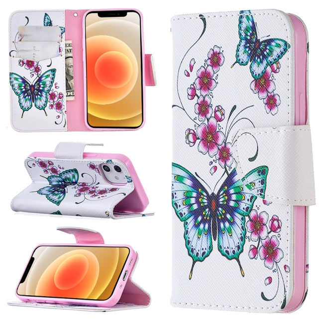 Colored Drawing Pattern Horizontal Flip Leather Case with Holder & Card Slots & Wallet, For iPhone 12 mini, For iPhone 12 / 12 Pro