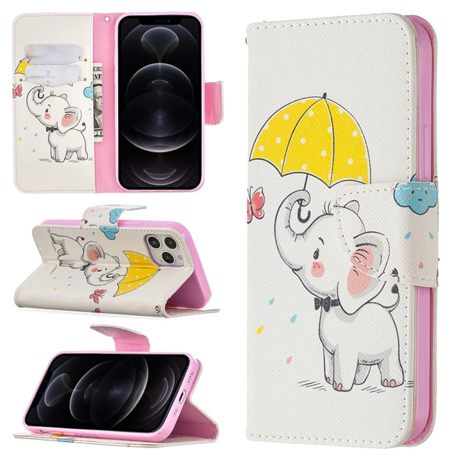 Colored Drawing Pattern Horizontal Flip Leather Case with Holder & Card Slots & Wallet, For iPhone 12 mini, For iPhone 12 / 12 Pro