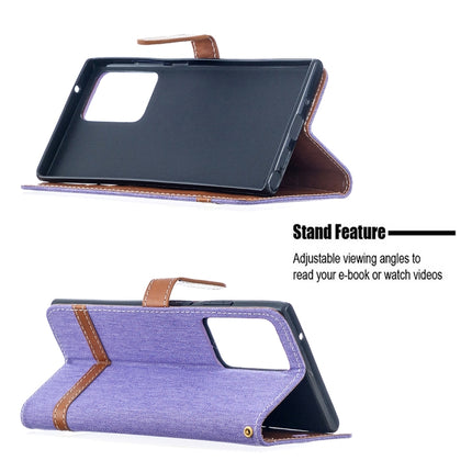 Color Matching Denim Texture Horizontal Flip Leather Case with Holder & Card Slots & Wallet & Lanyard, For Samsung Galaxy Note20 Ultra