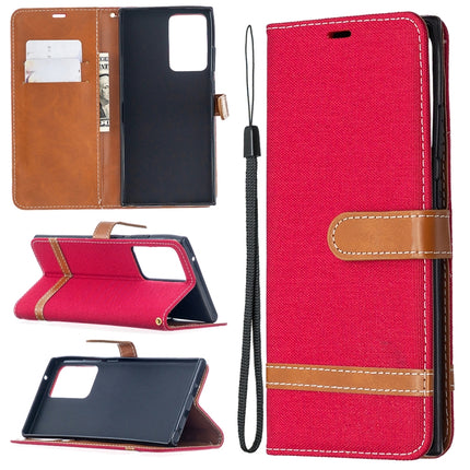 Color Matching Denim Texture Horizontal Flip Leather Case with Holder & Card Slots & Wallet & Lanyard, For Samsung Galaxy Note20 Ultra