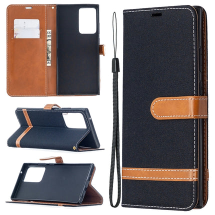 Color Matching Denim Texture Horizontal Flip Leather Case with Holder & Card Slots & Wallet & Lanyard, For Samsung Galaxy Note20 Ultra