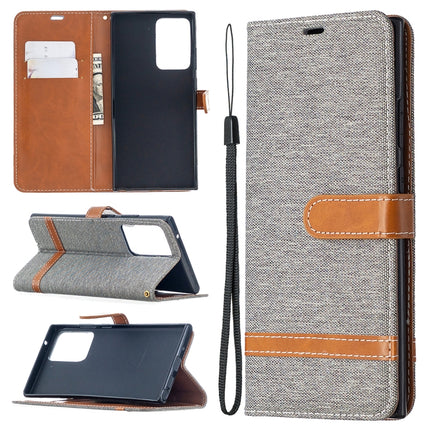 Color Matching Denim Texture Horizontal Flip Leather Case with Holder & Card Slots & Wallet & Lanyard, For Samsung Galaxy Note20 Ultra