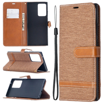 Color Matching Denim Texture Horizontal Flip Leather Case with Holder & Card Slots & Wallet & Lanyard, For Samsung Galaxy Note20 Ultra