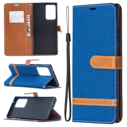 Color Matching Denim Texture Horizontal Flip Leather Case with Holder & Card Slots & Wallet & Lanyard, For Samsung Galaxy Note20 Ultra