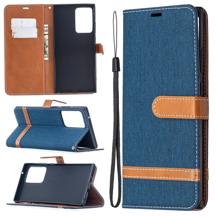 Color Matching Denim Texture Horizontal Flip Leather Case with Holder & Card Slots & Wallet & Lanyard, For Samsung Galaxy Note20 Ultra