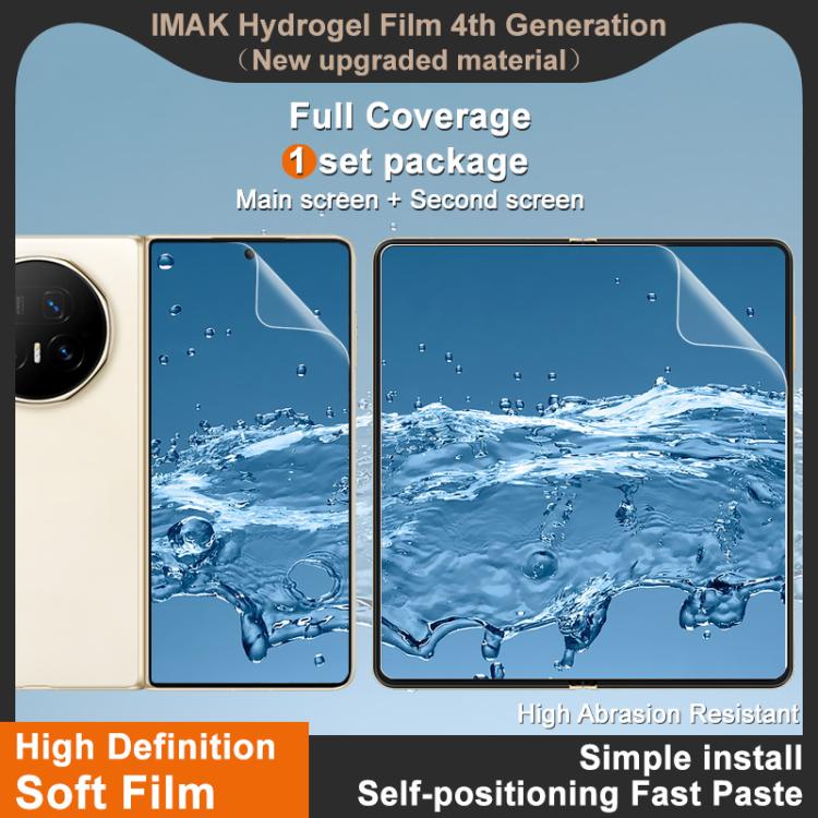 imak 4th Generation Screen Hydrogel Film Protector, Main Screen + Second Screen 1 Set, For Honor Magic V5, For Honor Magic V3 / Vs3, For Honor Magic V Flip