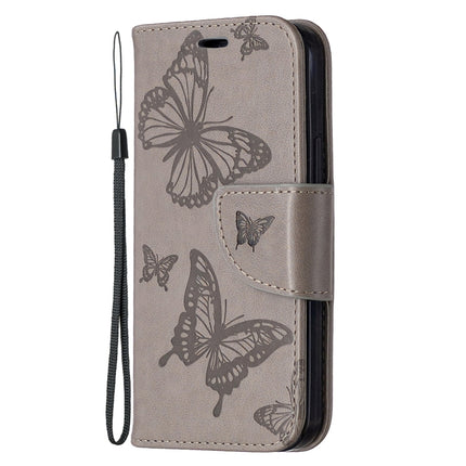 Embossing Two Butterflies Pattern Horizontal Flip PU Leather Case with Holder & Card Slot & Wallet & Lanyard, For iPhone 12 mini, For iPhone 12 / 12 Pro, For iPhone 12 Pro Max, For Samsung Galaxy Note20