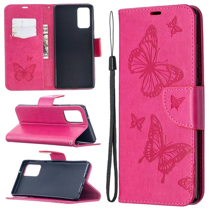 Embossing Two Butterflies Pattern Horizontal Flip PU Leather Case with Holder & Card Slot & Wallet & Lanyard, For iPhone 12 mini, For iPhone 12 / 12 Pro, For iPhone 12 Pro Max, For Samsung Galaxy Note20