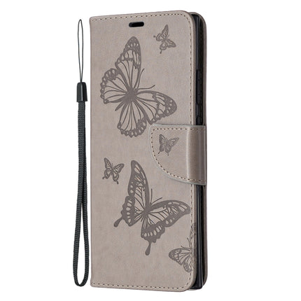 Embossing Two Butterflies Pattern Horizontal Flip PU Leather Case with Holder & Card Slot & Wallet & Lanyard, For Samsung Galaxy Note20 Ultra