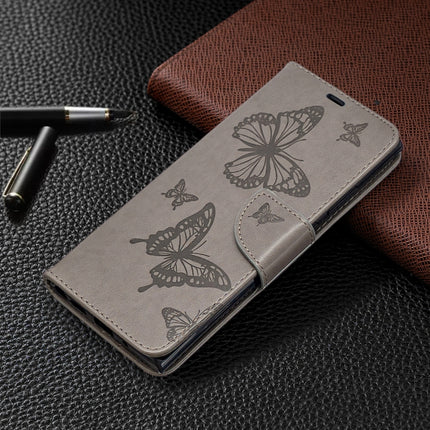 Embossing Two Butterflies Pattern Horizontal Flip PU Leather Case with Holder & Card Slot & Wallet & Lanyard, For Samsung Galaxy Note20 Ultra