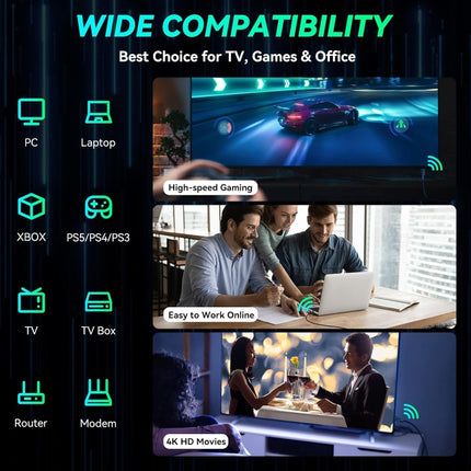 CAT8e Pure copper Computer Switch Router Ethernet Network LAN Cable, 1m, 2m, 3m, 5m, 8m, 10m, 15m, 20m, 30m