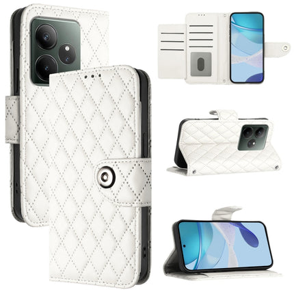 Rhombic Texture Flip Leather Phone Case with Lanyard, For Realme 13 Pro / 13 Pro+ 5G, For Realme GT 6 5G Global, For Realme GT 6T 5G Global, For Realme C17 / 7i