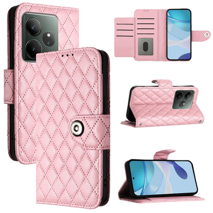 Rhombic Texture Flip Leather Phone Case with Lanyard, For Realme 13 Pro / 13 Pro+ 5G, For Realme GT 6 5G Global, For Realme GT 6T 5G Global, For Realme C17 / 7i