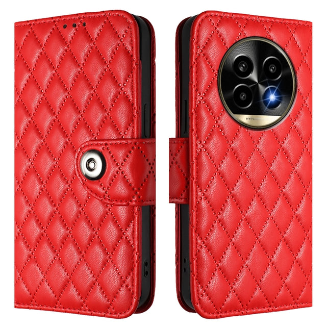Rhombic Texture Flip Leather Phone Case with Lanyard, For Realme 13 Pro / 13 Pro+ 5G, For Realme GT 6 5G Global, For Realme GT 6T 5G Global, For Realme C17 / 7i