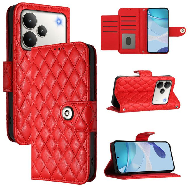 Rhombic Texture Flip Leather Phone Case with Lanyard, For Realme P4 5G, For Realme 15T 5G Global, For Realme C71 4G India, For Realme 15 / 15 Pro 5G Global