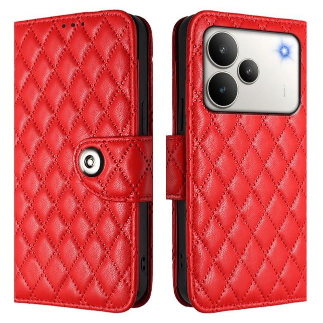 Rhombic Texture Flip Leather Phone Case with Lanyard, For Realme P4 5G, For Realme 15T 5G Global, For Realme C71 4G India, For Realme 15 / 15 Pro 5G Global