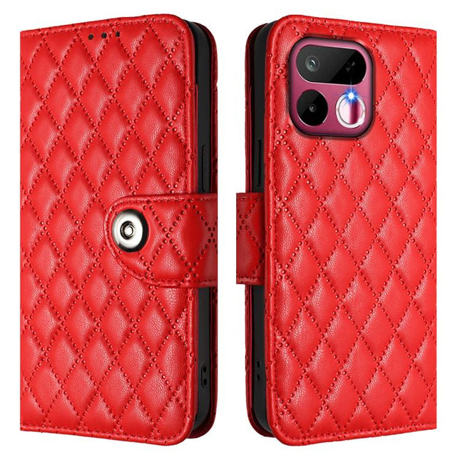 Rhombic Texture Flip Leather Phone Case with Lanyard, For Realme 16T 5G Global, For Realme C100 5G / C85 5G Global, For Realme 16 Pro+ 5G Global, For Realme 16 Pro 5G Global