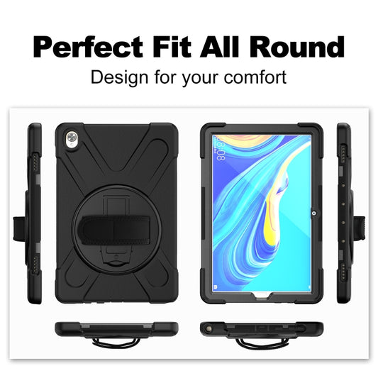 Shockproof Colorful Silicone + PC Protective Case with Holder & Hand Grip Strap, For Huawei MediaPad M6 10.8, For Huawei MediaPad M5 10.8, For Huawei MatePad 10.4, For iPad Mini 3 & 2 & 1