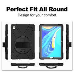 Shockproof Colorful Silicone + PC Protective Case with Holder & Hand Grip Strap, For Huawei MediaPad M6 10.8, For Huawei MediaPad M5 10.8, For Huawei MatePad 10.4, For iPad Mini 3 & 2 & 1