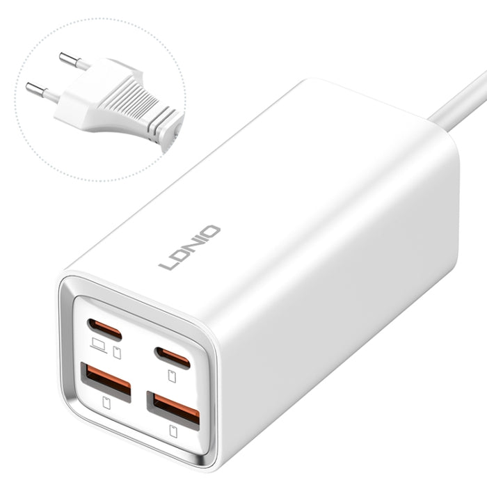 LDNIO A4610C PD65W Dual USB-C / Type-C + Dual USB Fast Charger, Cable Length: 1.5m, EU Plug·, A4610C (UK Plug), US Plug