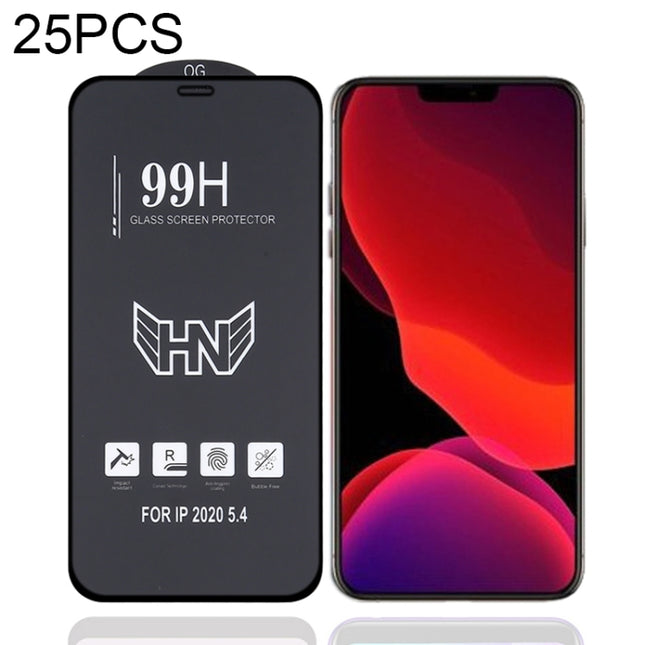 25 Stück große gehärtete Glasfolie aus Aluminium im Vollbildmodus, für iPhone 12 Mini (25 Stück), für iPhone 12/12 Pro (25 Stück), für iPhone 12 Pro Max (25 Stück)