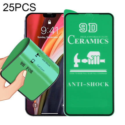 25 piezas de película de cerámica con pegamento completo de pantalla completa 9D, para iPhone 12 mini (25 piezas), para iPhone 12/12 Pro (25 piezas), para iPhone 12 Pro Max (25 piezas)