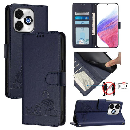 Cat Rat Embossed RFID Leather Phone Case with Lanyard, For Umidigi G100X 4G / 5G, For Umidigi G100 Pro, For UMIDIGI Note 100, For UMIDIGI Note 90
